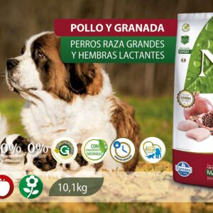 Alimento Canino - Pollo y Granada - Razas Grandes y Hembras Lactantes - N&D Prime
