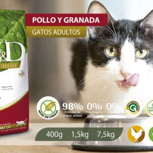 Alimento Felino - Pollo y Granada - Gatos Adultos - N&D Prime