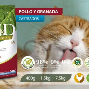 Alimento Felino - Pollo y Granada - Gatos Castrados - N&D Prime
