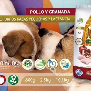 Alimento Canino - Pollo y Granada - Perros Cachorros Razas Pequeñas y Lactancia - N&D Ancestral Grain