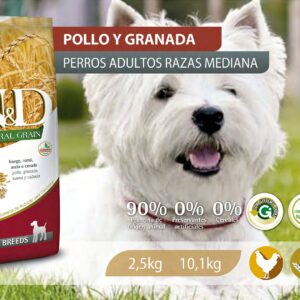 Alimento Canino - Pollo y Granada - Adultos Razas Medianas - N&D Ancestral Grain