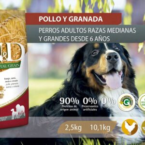 Alimento Canino - Pollo y Granada - Adultos Razas Medianas y Grandes +6 Años - N&D Ancestral Grain