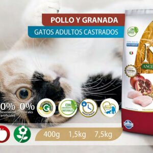 Alimento Felino - Pollo y Granada - Adultos Castrados - N&D Ancestral Grain