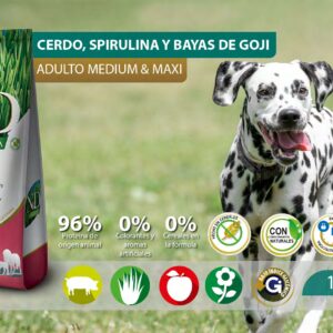 Alimento Canino - Cerdo, Spirulina y Bayas De Goji - Adulto Medium & Maxi - N&D Spirulina