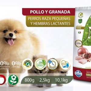 Alimento Canino - Pollo y Granada - Cachorros Razas Pequeñas y Hembras Lactantes - N&D Prime